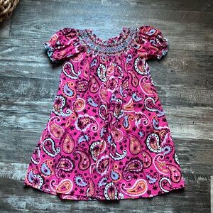 Smocked paisley dress